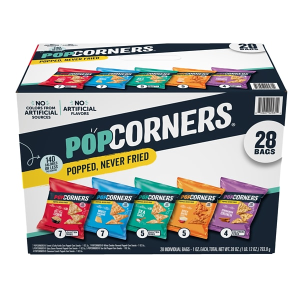 PopCorners Gluten-Free Popped Corn Chips Variety Pack Kettle Corn / White Cheddar / Sea Salt / Spicy Queso / Cinnamon Crunch (02486) 55456753 cover image